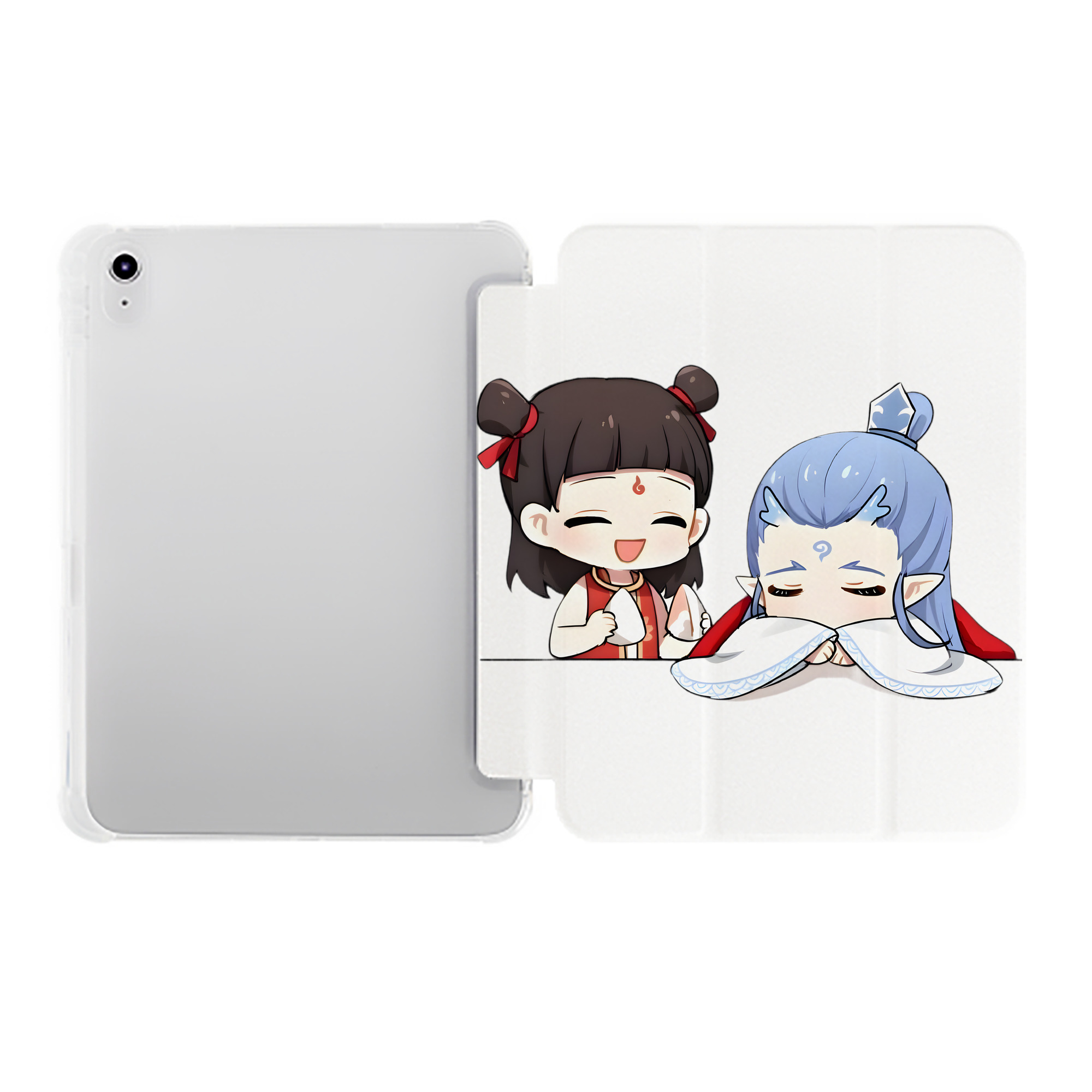 （画像用） Ne Zha 2 ナタ 魔童の大暴れ IPad ケース ペン収納付き 三つ折りスタンド PUレザー×シリコン 対応機種9.5/10.5/10.9インチ